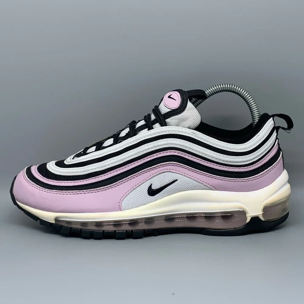 Nike Air Max 97 Pink White Black Running Shoes 921522-500 Mens 7Y Women's Sz 8.5